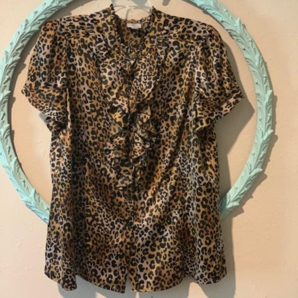 Leopard Black Brown Blouse